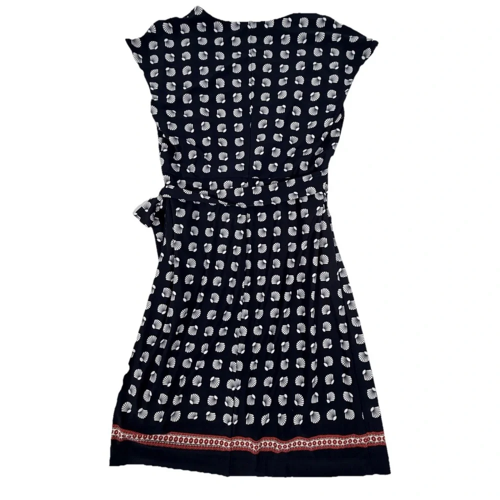 Ann Taylor Wrap Around Dress Sleeveless Stretch Shells Black White Size 8‎ - Picture 2 of 6